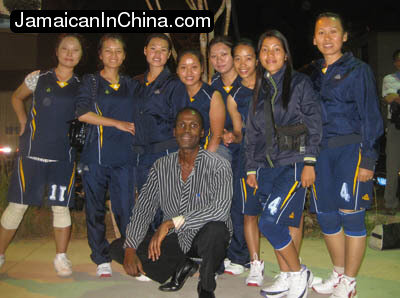 Invited to watch a nighttime game by one of the members of the Jinghong city girls basketball team in Xishguangbanna China